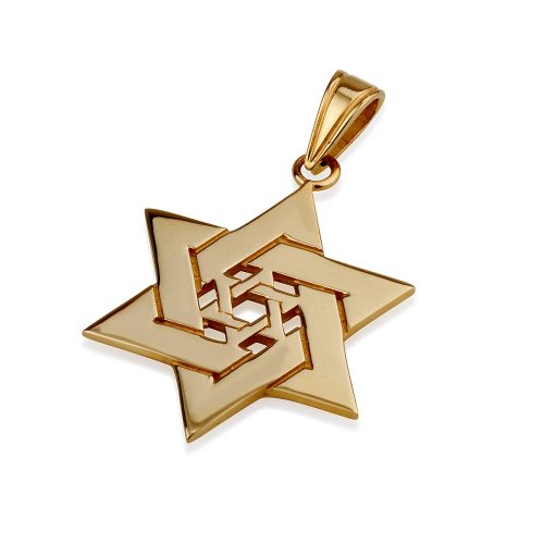 14k Gold Star of David Pendant - Ben 