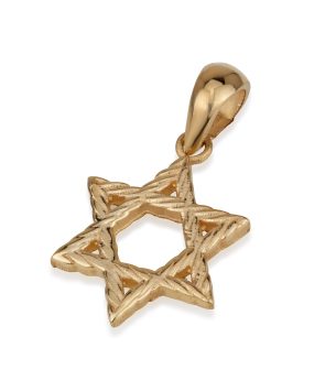 14k Gold Star of David Pendant