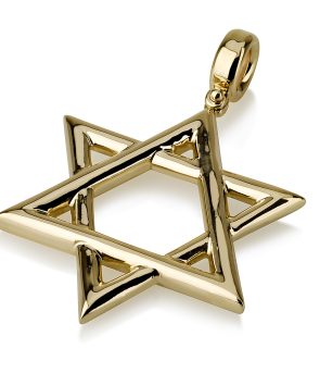 14K Gold Star of David Pendant