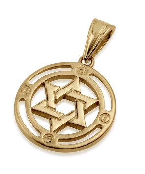 14k Gold Star of David Pendant