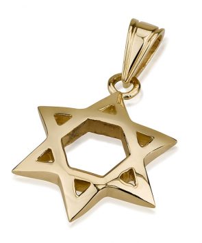 14K Gold Star of David Pendant