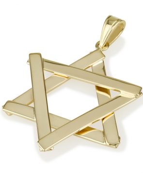 14K Gold Star of David Pendant
