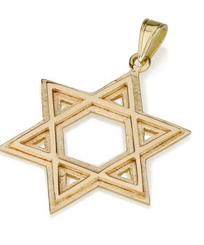 14K Gold Star of David Pendant