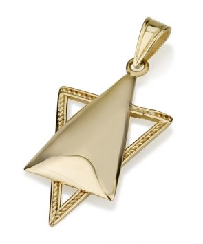 14K Gold Star of David Pendant