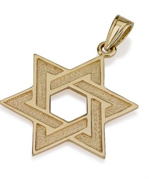 14K Gold Star of David Pendant