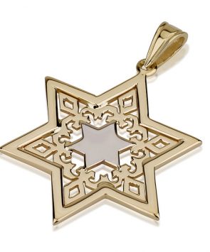 14K Gold Star of David Pendant