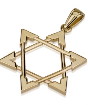 14K Gold Star of David Pendant