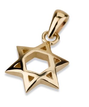 14K Gold Star of David Pendant