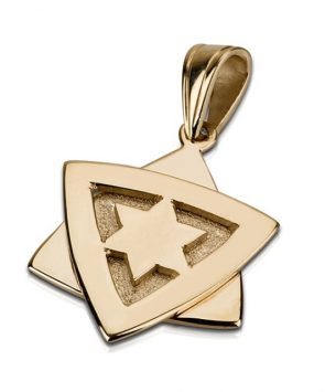 14K Gold Star of David Pendant