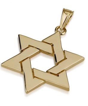14K Gold Interlocked Star of David Pendant