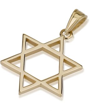 14K Gold Star of David Pendant