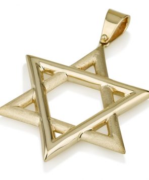 14K Gold Star of David Pendant