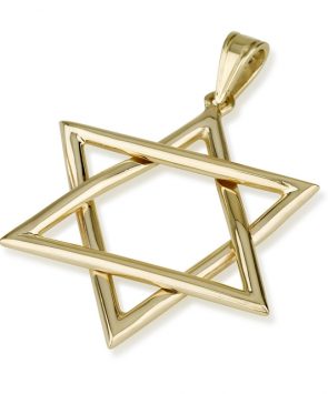 14K Gold Star of David Pendant