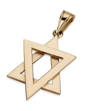 14K Gold Star of David Pendant