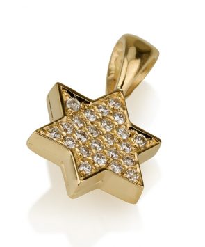 Deluxe 18K Star of David Pendant with Diamonds