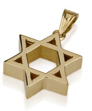14K Gold Star of David Pendant