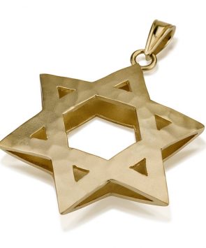 14K Gold Star of David Pendant