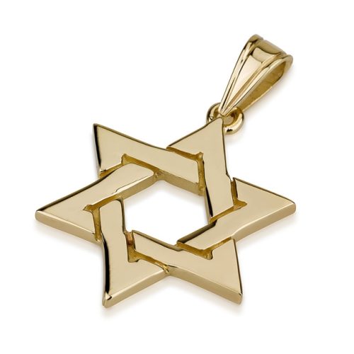 14K Gold Star of David Pendant - Ben 