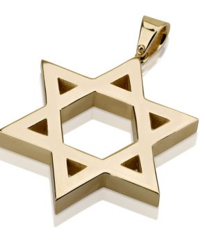 14K Gold Star of David Pendant