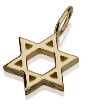 14K Gold Star of David Pendant