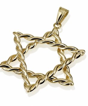 14K Gold Star of David Pendant