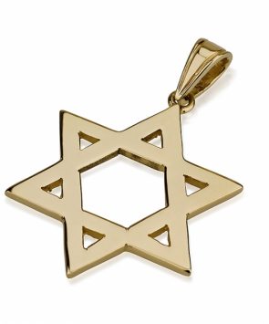 14K Gold Star of David Pendant