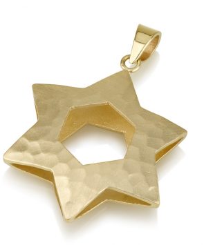 14k Gold Star of David Pendant