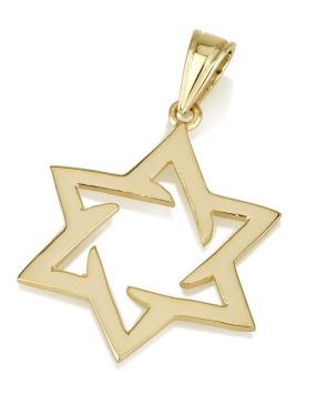 14k Gold Star of David Pendant