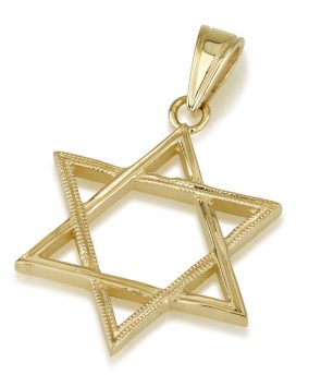14k Gold Star of David Pendant