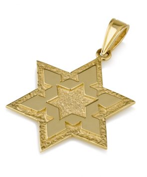 14k Gold Star of David Pendant