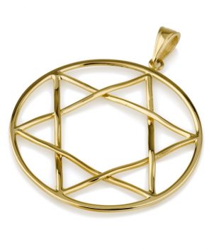 14k Gold Star of David Pendant
