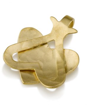 14k Gold Star of David Heart Pendant