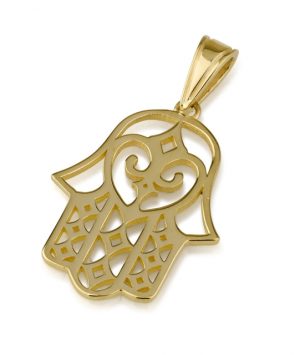 14k Gold Authentic Hamsa Pendant