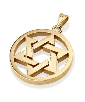 14K Gold Star of David Pendant