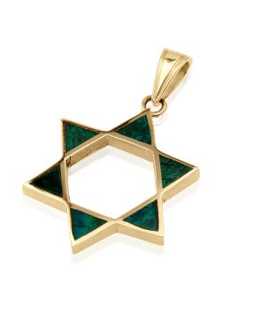 14k Star of David Pendant with Eilat Stone